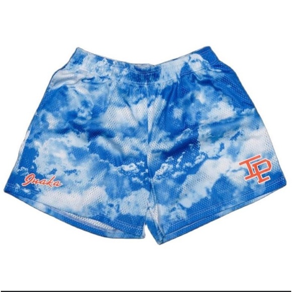 NWT INAKA POWER - blue cloud shorts unisex size small - Picture 1 of 4